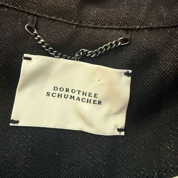 Dorothee Schumacher Black Denim Pearl Button Jacket Size 3 / M - Picture 5 of 16